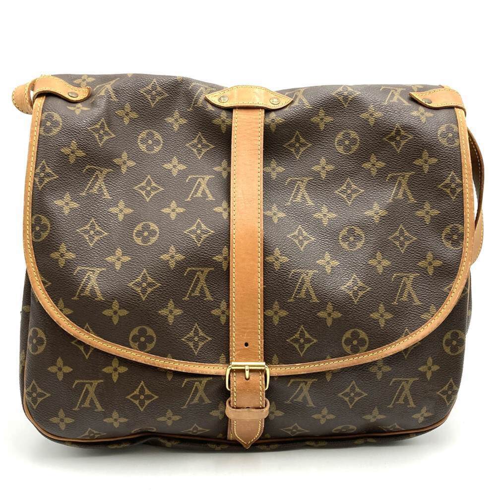 LOUIS VUITTON Authentic Brown Monogram Leather Shoulder Bag - Picture 1 of 10